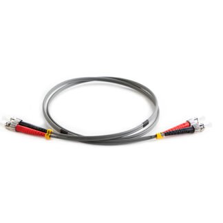 0.5m Duplex Fibre Optic Multi-Mode Cable OM1 62.5/125 Micron ST to ST - Grey