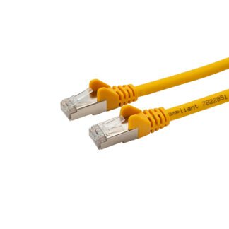 0.5m RJ45 CAT6A SSTP Stranded Flush Moulded LS0H Network Cable - 26AWG - Yellow