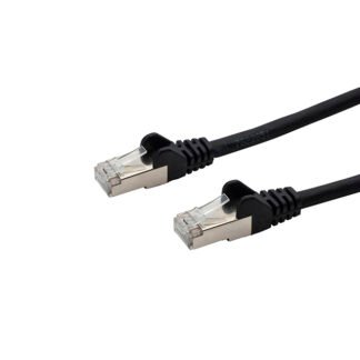 0.5m RJ45 CAT6a SSTP Stranded Flush Moulded LS0H Network Cable - 26AWG - Black