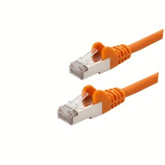 0.5m RJ45 CAT6a SSTP Stranded Flush Moulded LS0H Network Cable - 26AWG - Orange