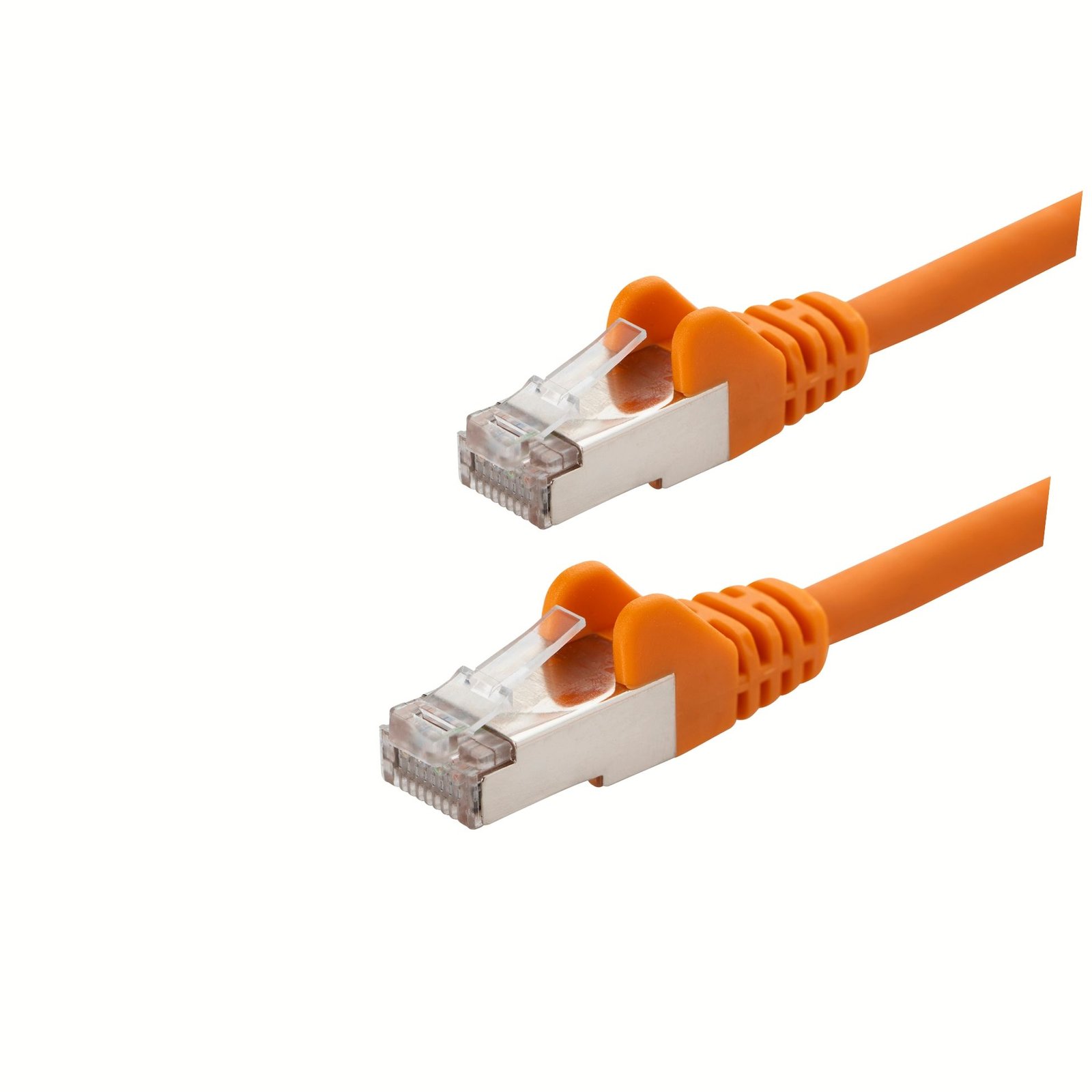 0.5m RJ45 CAT6a SSTP Stranded Flush Moulded LS0H Network Cable - 26AWG - Orange