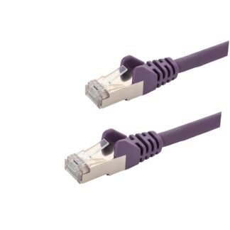 0.5m RJ45 CAT6a SSTP Stranded Flush Moulded LS0H Network Cable - 26AWG - Purple