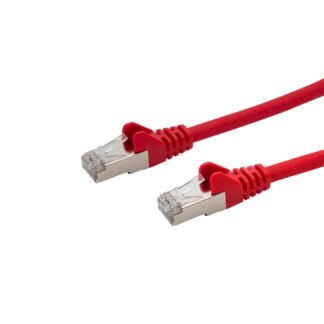 0.5m RJ45 CAT6a SSTP Stranded Flush Moulded LS0H Network Cable - 26AWG - Red