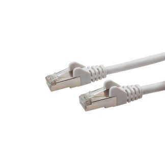 0.5m RJ45 CAT6a SSTP Stranded Flush Moulded LS0H Network Cable - 26AWG - White