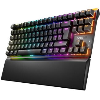 Be Quiet! Light Mount TKL Silent Linear ARGB Mechanical Keyboard, 3D Media Wheel, silent keystrokes, hot-swappable 5-pin MX-style switch socket