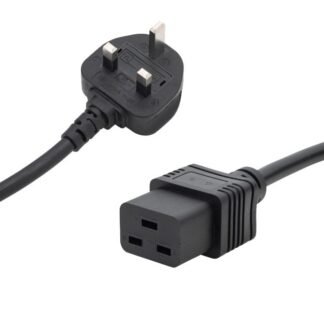 1.25m UK Mains Power Cable - UK Plug to C19 Socket
