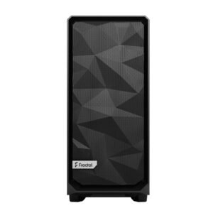 Fractal Design Meshify 2 Compact Black Solid ATX Mid Tower PC Case, High-Airflow Mesh Front, Steel Side Panels, 2 x 140mm + 1 x 120mm Fans, USB-C 20Gbps, 360mm Radiator and GPU Support