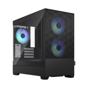 Fractal Design Pop Mini Air RGB Black Micro-ATX Mini Tower PC Case, Clear Tempered Glass, High-Airflow Mesh Front, 3 x 120mm Aspect RGB Fans, 240mm Radiator Support, 365mm GPU Clearance