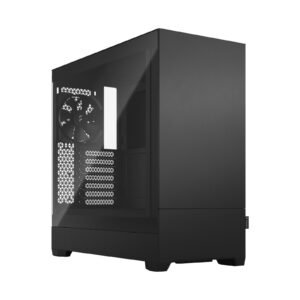 Fractal Design Pop Silent Black ATX Mid Tower PC Case, Clear Tempered Glass, Sound-Dampened Design, 3 x 120mm Aspect Fans, 280mm Radiator Support, 380mm GPU Clearance, Dual 5.25in Bays