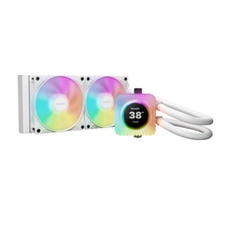be quiet! Light Loop IO LCD 240mm White AIO CPU Liquid Cooler, IPS Display, ARGB, 2x Light Wings LX 120mm PWM Fans and IO Controller