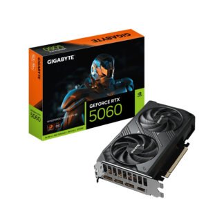 Gigabyte NVIDIA GeForce RTX 5060 WINDFORCE MAX OC V2 8GB GDDR7 Graphics Card, 3840 CUDA Cores, 2512 MHz Core Clock, Dual Fan, 3x DisplayPorts / 1x HDMI Port