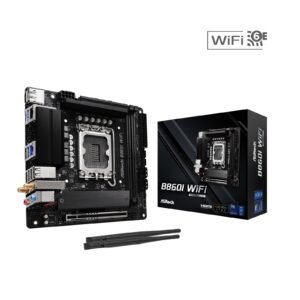 ASRock B860I WiFi Intel 1851 Socket Motherboard, Mini-ITX, 2x DDR5 Slots, 2x M.2 Sockets, 2.5GbE + 1GbE LAN, Wi-Fi 6E, 1x DisplayPort / 1x HDMI Port