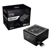 ASRock PRO-850G 850W ATX Power Supply Unit, 80 Plus Gold Certified, 120mm Silent Cooling Fan, High Efficiency PSU