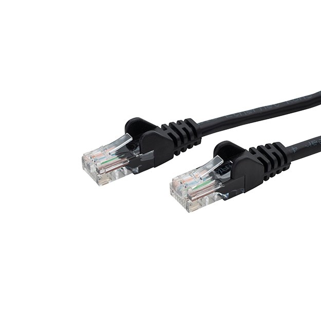 0.5m RJ45 CAT5e UTP Stranded Flush Moulded Network Cable - 24AWG - Black