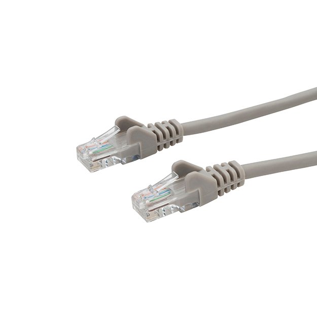 10m RJ45 CAT5e UTP Stranded Flush Moulded Network Cable - 24AWG - Grey