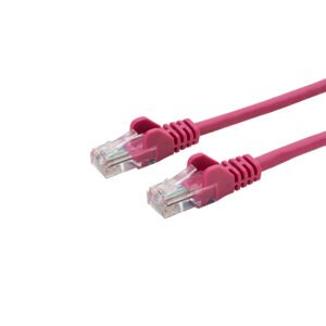 0.5m RJ45 CAT5e UTP Stranded Flush Moulded Network Cable - 24AWG - Pink