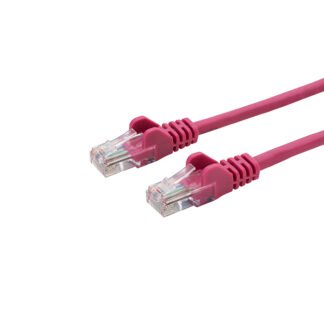 0.5m RJ45 CAT5e UTP Stranded Flush Moulded Network Cable - 24AWG - Pink