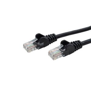 0.3m RJ45 CAT6 UTP Stranded Flush Moulded LS0H Network Cable - 24AWG - Black
