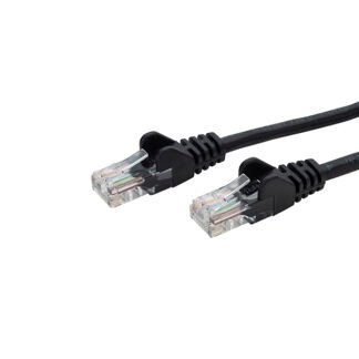0.3m RJ45 CAT6 UTP Stranded Flush Moulded LS0H Network Cable - 24AWG - Black