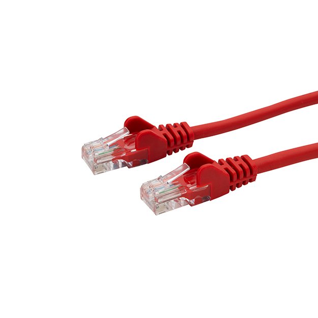 0.3m RJ45 CAT6 UTP Stranded Flush Moulded LS0H Network Cable - 24AWG - Red
