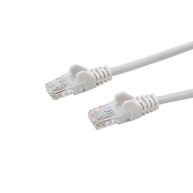 0.3m RJ45 CAT6 UTP Stranded Flush Moulded LS0H Network Cable - 24AWG - White