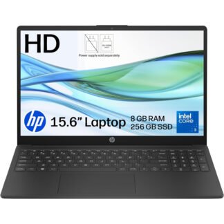 HP 15-fd1006sax Laptop, 15.6 Inch Screen, Intel Core 3-100U, 8GB DDR4 RAM, 256GB SSD, Intel Graphics, Windows 11 Home